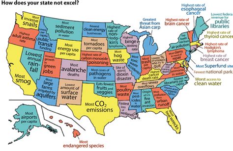 Maps Show the Environmental Highs and Lows of Each State