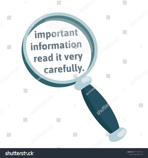 Magnifying Glass Reading Fine Text Carefully Stock Vector Royalty Free