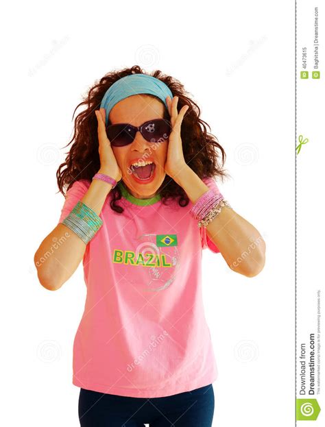 Soccer Football Brazil Fan Stock Image Image Of Sunglasses 40473615