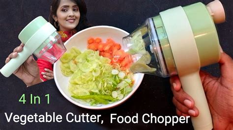 4 In 1 Electric Handheld Vegetable Cutter Set Wireless Food Chopper