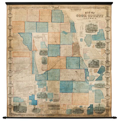 Map Of Cook County Illinois Compiled And Drawn From Record And Actual