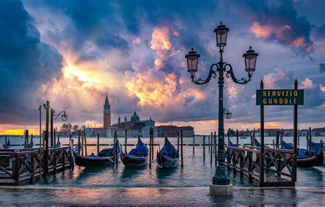 Wallpaper Clouds Italy Lantern Venice Promenade Italy Gondola