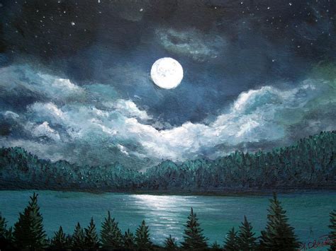 Night Lake Painting