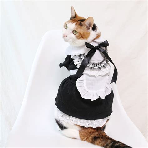 Pet Cat Dog Maid Costume Clothes Maid Uniform Suit Dress For Etsy