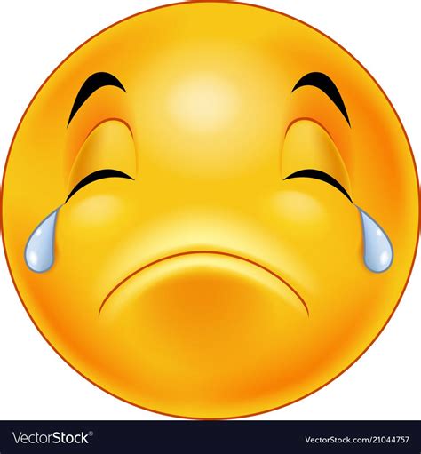 Crying Smiley Emoticon Vector Image On VectorStock Funny Emoji Faces Emoticon Funny Emoticons