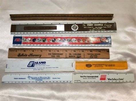 ~~big Asst Of Advertising Rulers~~wood Plastic~~plus 3 Sided Drafters Ruler~~ Antique Price