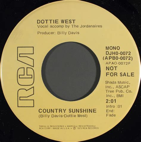 Dottie West Country Sunshine 1973 Vinyl Discogs