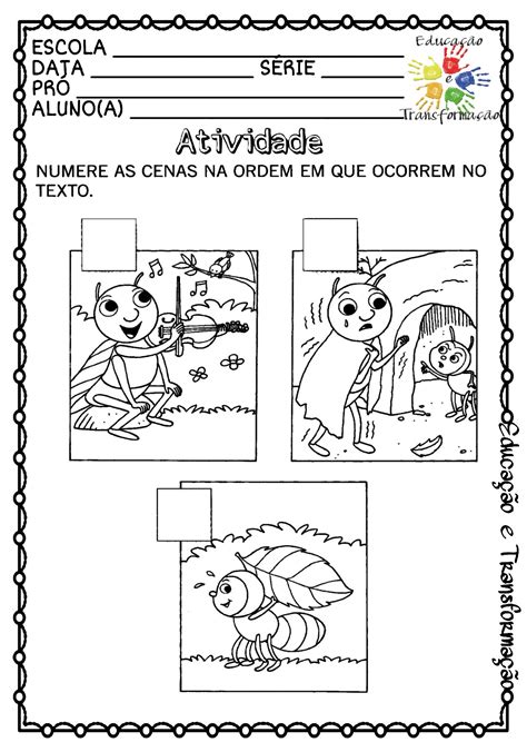 A Cigarra Ea Formiga Atividades Educação Infantil