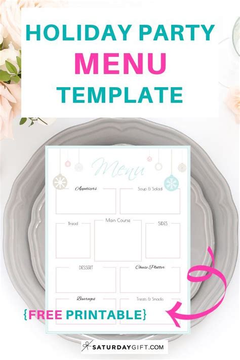 Simply select a template that you like, customize and download. Holiday Party Menu Template {Free Printable} | Templates printable free, Menu template, Free ...
