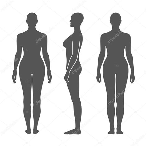 Woman Silhouette Standing Naked Standing Woman Silhouette Stock Vector Arlatis