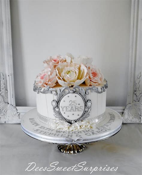 Flower:iris is the flower associated with the 25th anniversary. Silver Wedding Anniversary Cake - CakeCentral.com