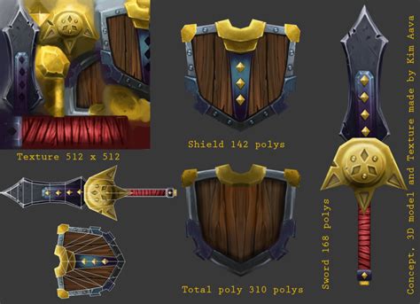 Hand Painted Texture Sword And Shield By Mad Owl On Deviantart