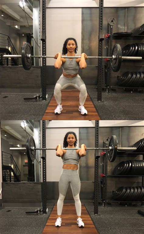 barbell front squats 60 minute leg and butt workout for the gym popsugar fitness photo 2
