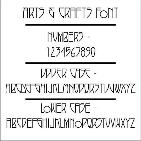 American Craftsman Arts And Crafts Font With Squares Only Etsy