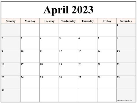 Free Printable Blank Calendar April 2023 2023 Freeblankcalendar Com