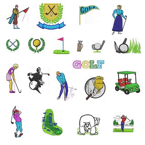 Golf Embroidery Design Embroidery Machine Patterns Designs Etsy Australia
