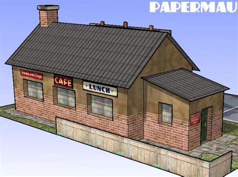 Papermau Roadside Restaurant Paper Model By Papermau Part