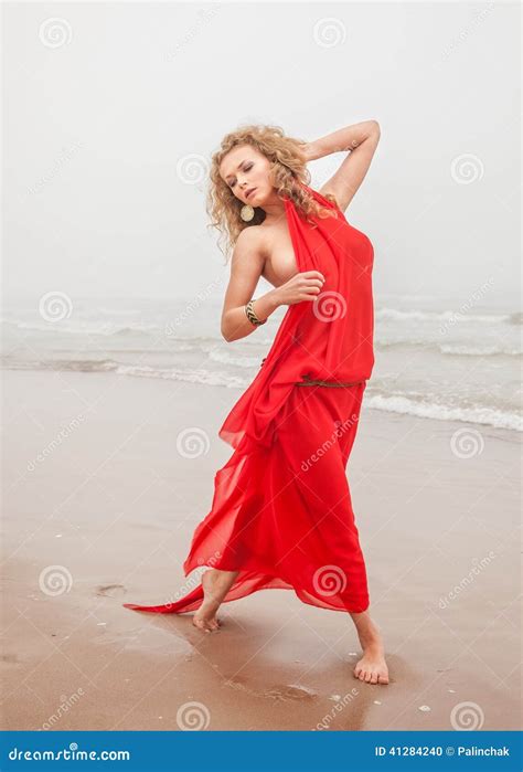 Nude Woman On Sea Beach In Foggy Day Stock Photo Image Of Nature