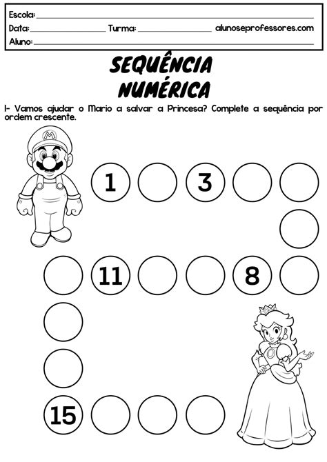 Atividades De Sequ Ncia Num Rica Para Imprimir Alunos E Professores