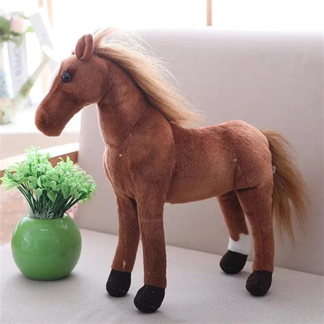 China Realistic Animal Stuffed Horse Plush Brown Toy Horse For Kids