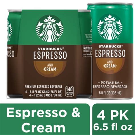 Starbucks Espresso And Cream Iced Coffee Drink 4 Pk 65 Fl Oz Kroger