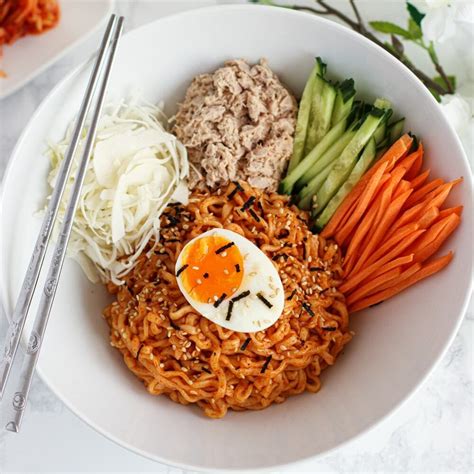 Korean Buldak Ramen Bibim Guksu Style Healthy And Spicy That Cute Dish
