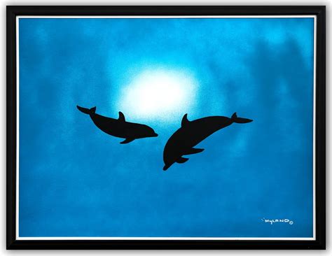 At Auction Robert Wyland Wyland Original Painting On Canvas Dolphins