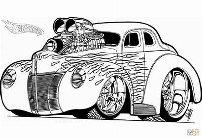 Coloring Rod Pages Wheels Adult Printable Cars