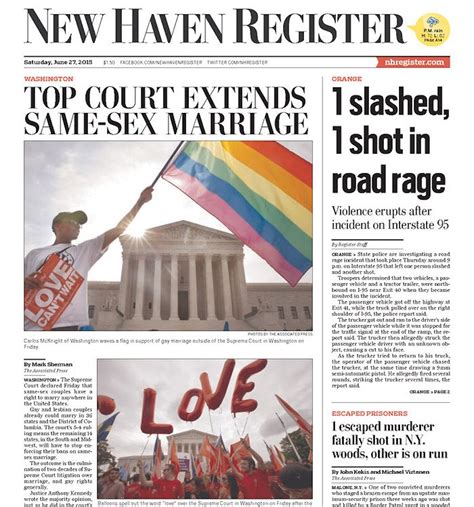 gay marriage reactions from newspapers across the united states are mostly celebratory but
