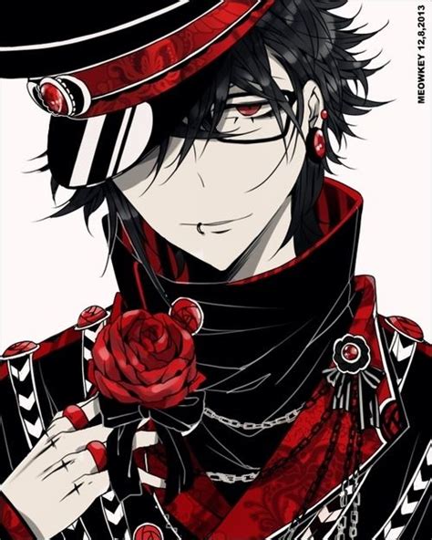 Anime Boy With Red And Black Hair