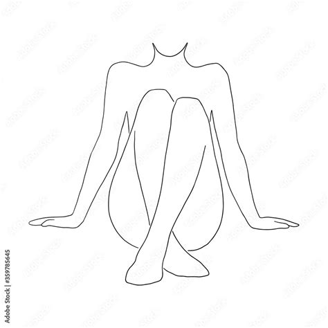 Hand Drawn Beauty Body Line Art Woman Body Silhouette Art Outline Drawing Naked Female Body