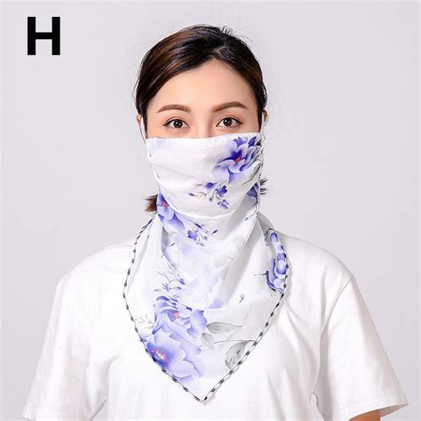 Buy Women Riding Breathable Chiffon Neck Protection Silk Scarf Summer Bandana Neck Masks