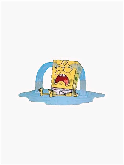 Spongebob Crying Sticker By Teddyhersh Redbubble