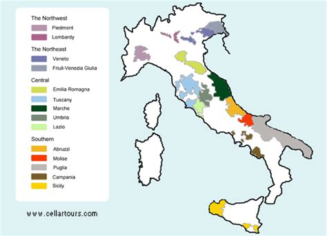 Wine Map Italy Cellar Tours Italy Wine Region Map Wine Region Wine Map