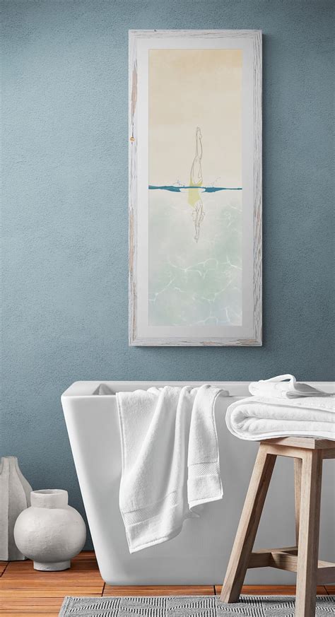 Swimming Pool Print Long Vertical Swimmer Poster Minimalist Etsy