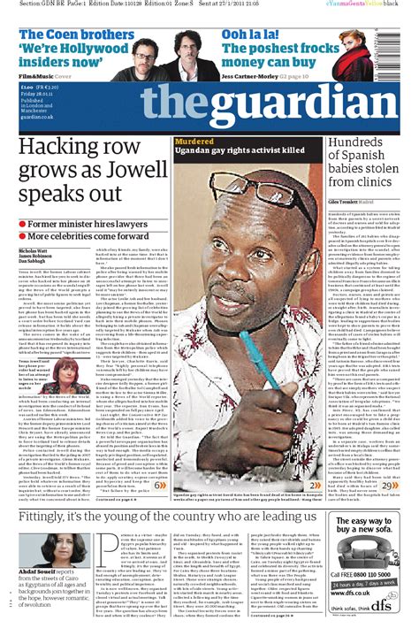 The guardian writes that it is the end of the cummings era after the prime minister's chief adviser was asked to leave, reportedly after accusations he had briefed conservative mps say the prime minister has one final chance to overhaul a dysfunctional downing street operation, the guardian claims. Front pages reviewed at midnight: Friday 28 January 2011 ...