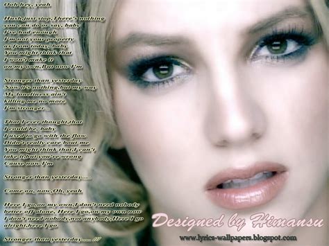 Lyrics Wallpapers Britney Spears Stronger