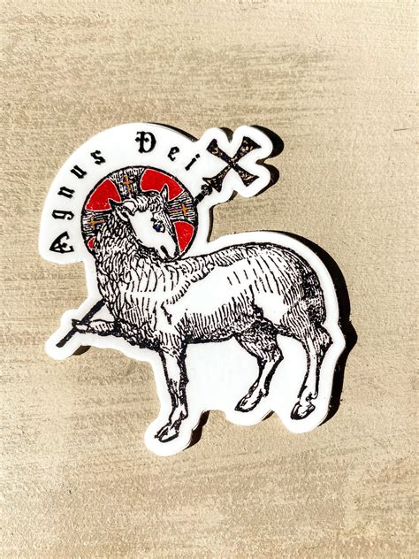 Agnus Dei Lamb Of God Catholic Sticker Etsy