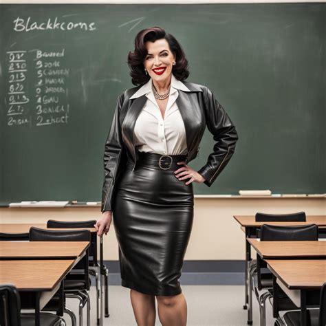 Old Female Black Haired Teacher With Beautiful Very Large Bosom Like