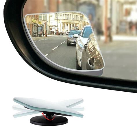 Hd Frameless Blind Spot Mirror Fan Shaped 25 Convex Glass Mirror Pack Of 2