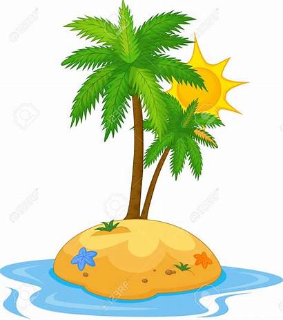 Island Tropical Cartoon Clipart Tree Insel Coconut