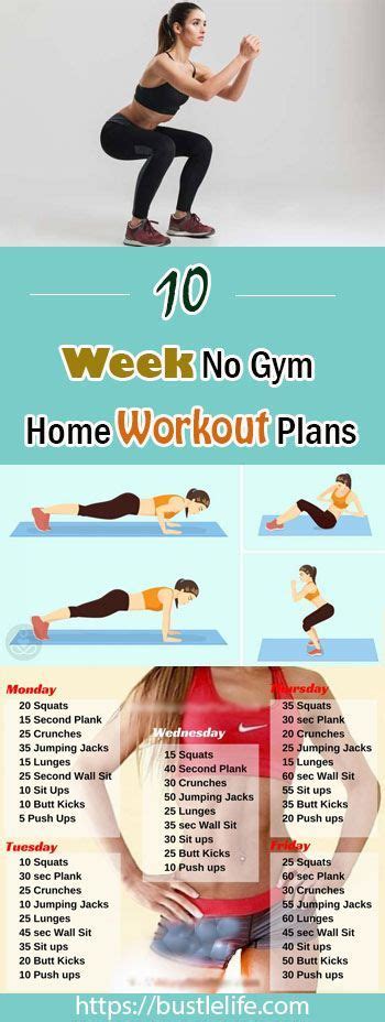 As you can see, this workout ends each week with a tough routine, but that's okay because you get the weekend to rest and recuperate! 10 Week No Gym Home Workout Plans