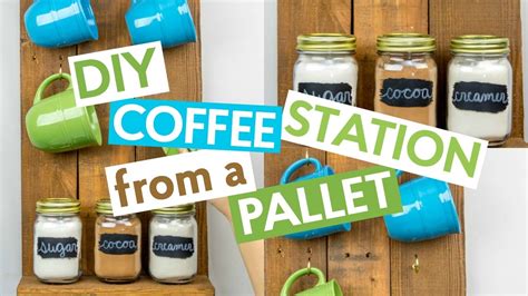 So when i decided to build a coffee station for our kitchen, i knew i'd have to find a simple idea. DIY COFFEE STATION FROM A PALLET - YouTube