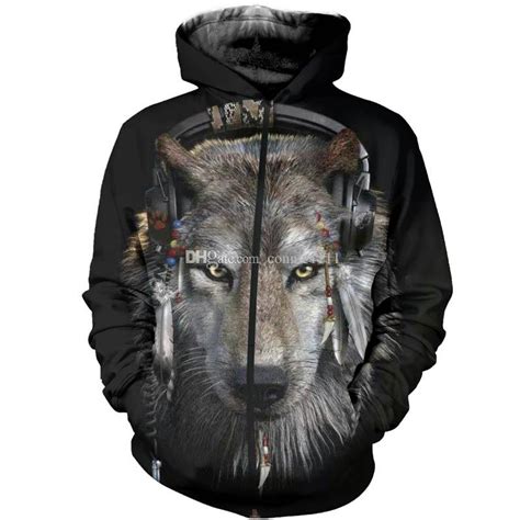 Tommy hilfiger adaptive women's hoodie with magnetic zipper. 2020 Wolf Hoodies Zipper Sweatshirt Galaxy Space Wolf 3D ...