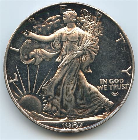 2 Troy Ounce 999 Fine Silver 1987 Walking Liberty Coin Pristine Auction