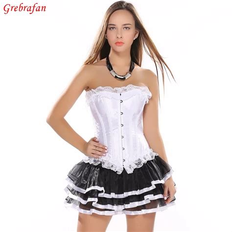 Party Club Wear Sexy Boned Corset With Skirt Women Corsage Dress Corsets Bustiers Setbustiers