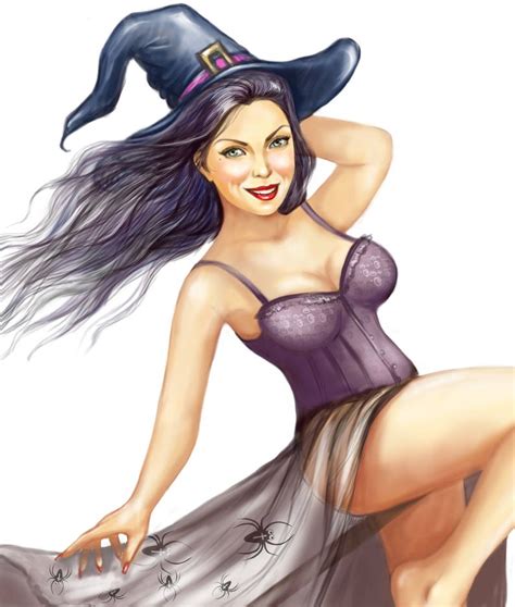 Halloween Witch Pin Up Girl Halloween Decor Poster Digital Etsy