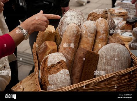 Loaves Of Fresh Bread On Sale At Aberystwyth Farmers Market November 6