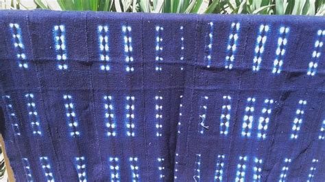 Handmade African Indigo Dyed Mudcloth Fabric Etsy Mud Cloth