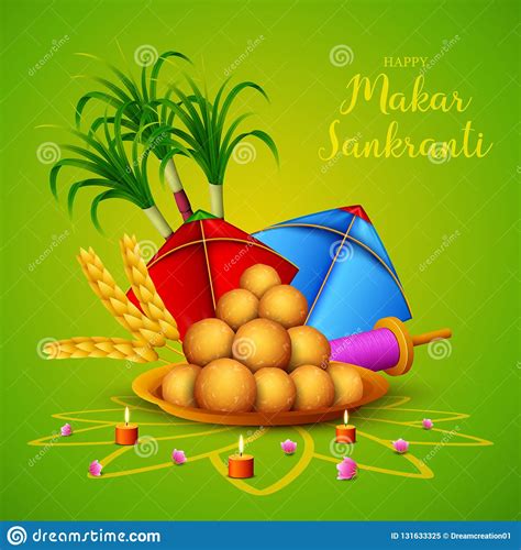 Happy Makar Sankranti Greeting Card Stock Illustration Illustration